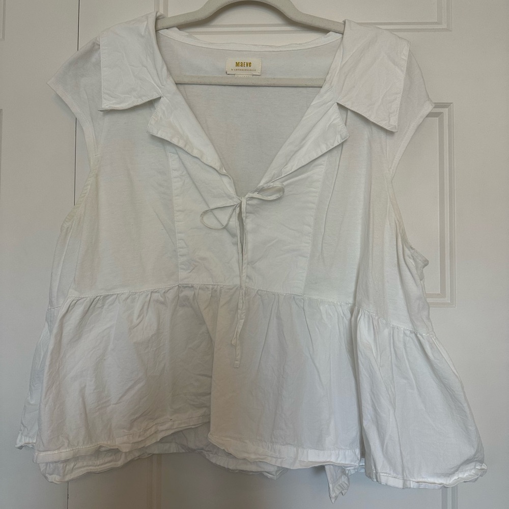 Maeve Women’s White Babydoll Blouse